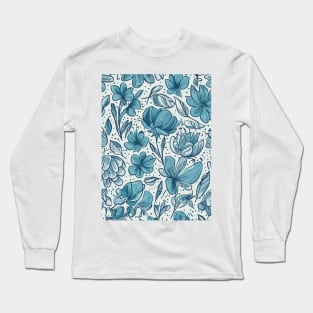 Floral Pattern Hand Drawn Sketch: Hand-Drawn Petal Portraits Long Sleeve T-Shirt